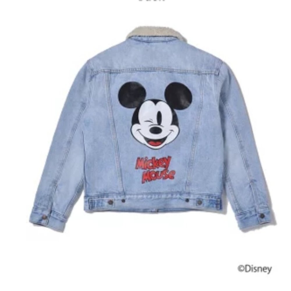 Levi's Light Blue Jean Jacket with Mickey Mouse Design